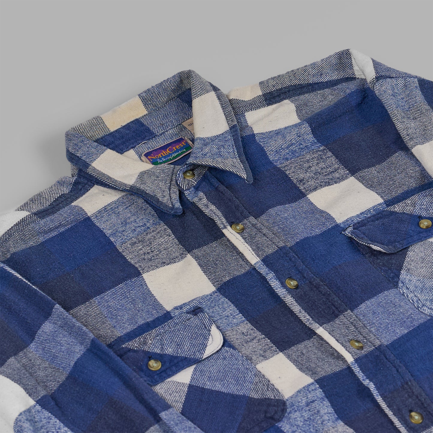 l/s block check flannel shirt|"90s NorthCrest"