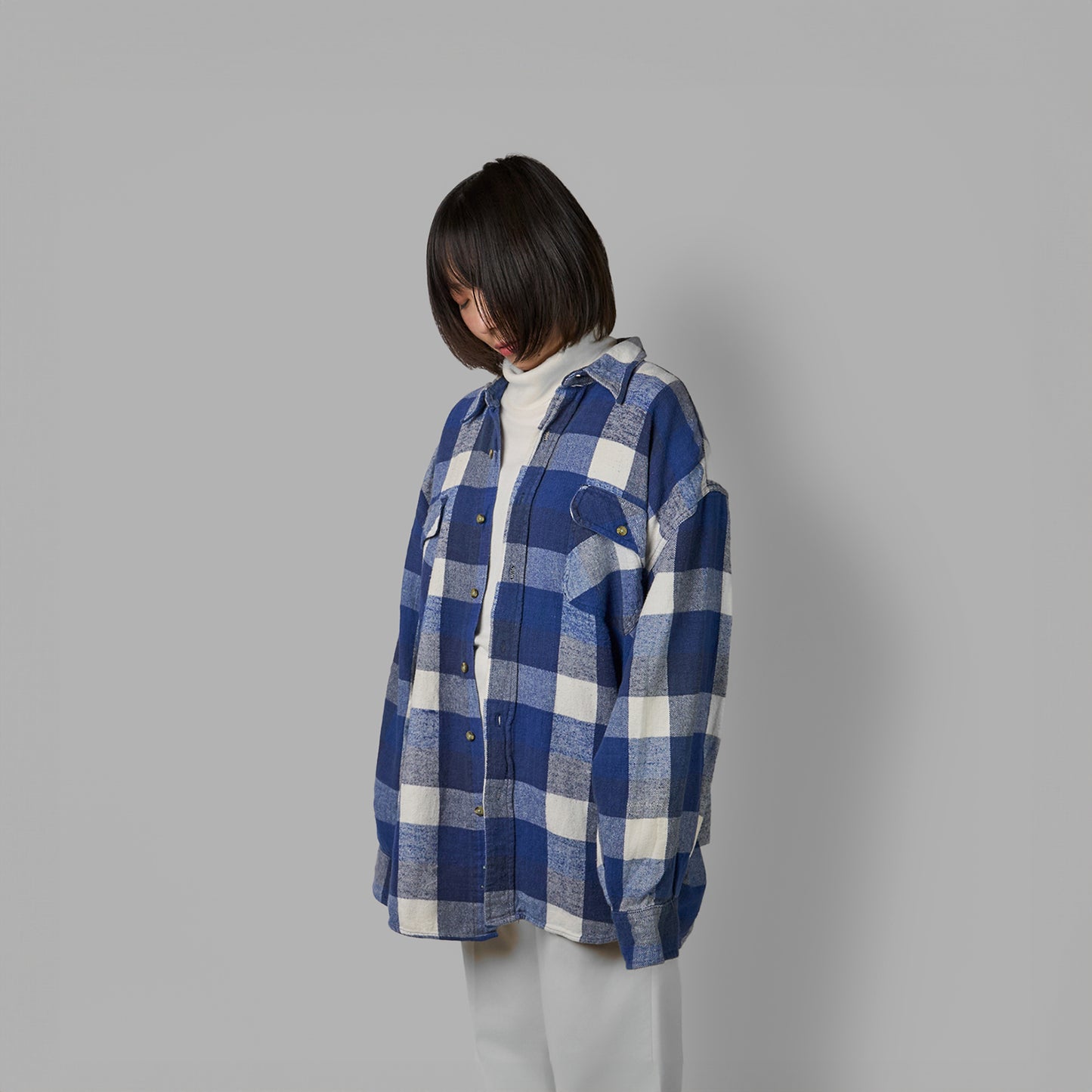 l/s block check flannel shirt|"90s NorthCrest"